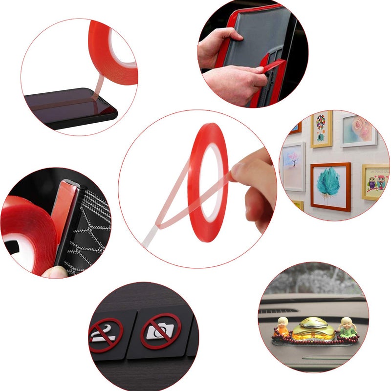 Kaisiking 2mm / 3mm / 5mm / 10mm x 25M Clear Heat Resistant Double Sided Tape Roll Strong Adhesive Sticker Tape Compatible for Cell Phone  iPhone iPad  iMac  Electronic LCD Touch Screen Repair - Image 5